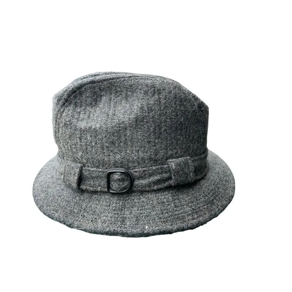 STETSON WOOL FEDORA GREY HAT SIZE 6 7/8